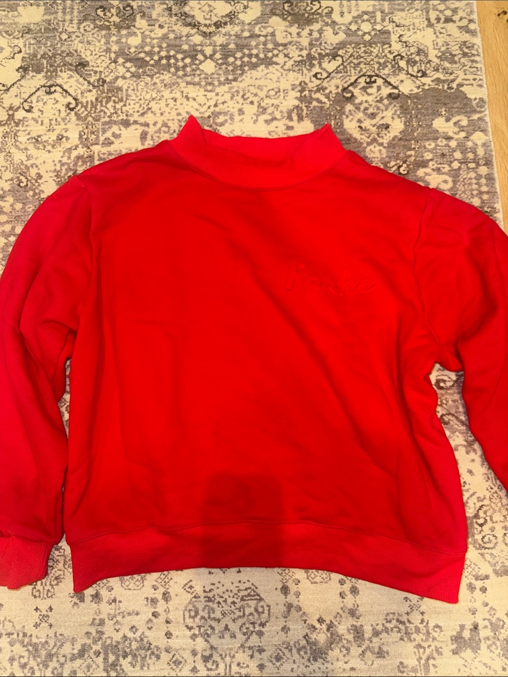 Parke embossed Ruby RedMockneck